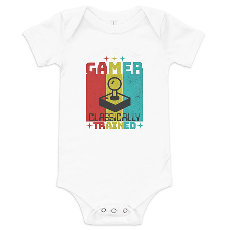 [ID: 308-G5] 25 Years of Being A Gamer Baby Short Sleeve One Piece