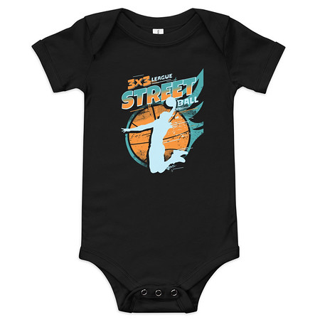 [ID: 308-G6] 3x3 Basketball League Baby Short Sleeve One Piece