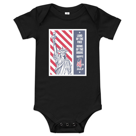 [ID: 308-G8] 4th of July Baby Short Sleeve One Piece