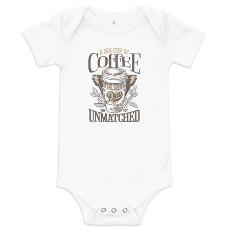 [ID: 308-G15] A Big Cup of Coffee Baby Short Sleeve One Piece