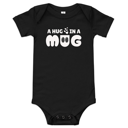 [ID: 308-G17] A Hug in a Mug - Funny Cartoon Baby Short Sleeve One Piece