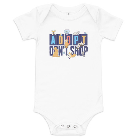 [ID: 308-G23] Adopt a Pet - Cute Animal Baby Short Sleeve One Piece