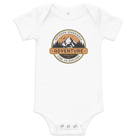[ID: 308-G26] Adventure - Outdoor Mountain Baby Short Sleeve One Piece
