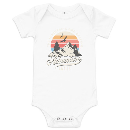 [ID: 308-G27] Adventure Await - Wilderness Camping Baby Short Sleeve One Piece