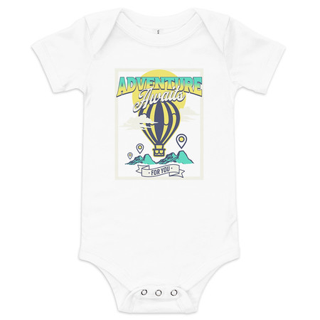 [ID: 308-G28] Adventure Awaits Baby Short Sleeve One Piece