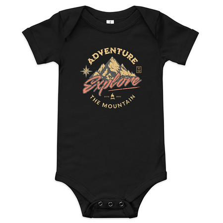 [ID: 308-G30] Adventure Explore The Mountain Baby Short Sleeve One Piece
