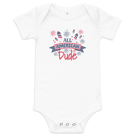[ID: 308-G42] All American Baby Short Sleeve One Piece