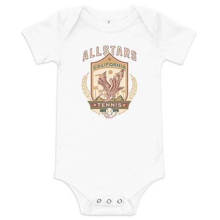 [ID: 308-G46] All Stars Tennis - Eagle Badge Baby Short Sleeve One Piece