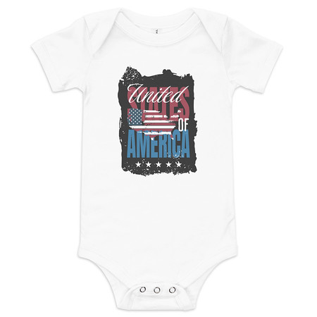 [ID: 308-G59] America (3) Baby Short Sleeve One Piece