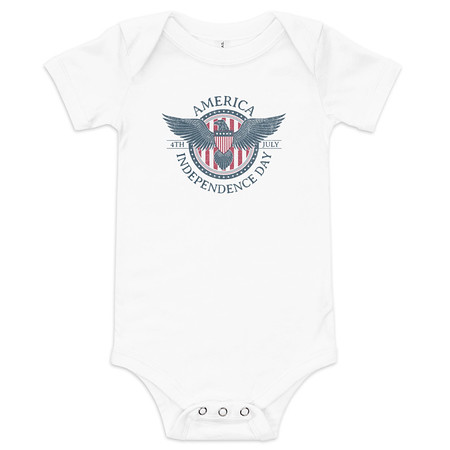 [ID: 308-G67] American Eagle Badge Baby Short Sleeve One Piece