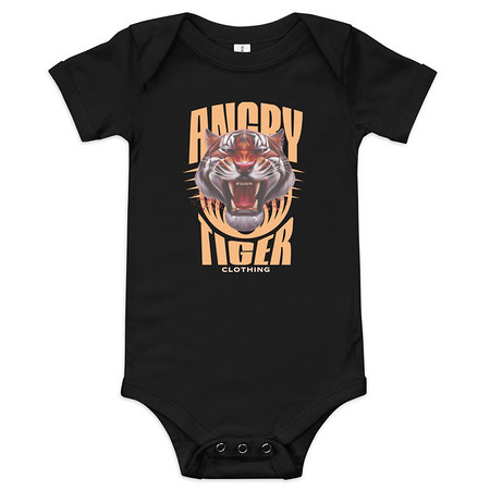 [ID: 308-G85] Angry Tiger - AI Baby Short Sleeve One Piece