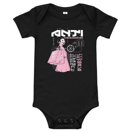 [ID: 308-G91] Anti Consumerism - Futuristic Baby Short Sleeve One Piece