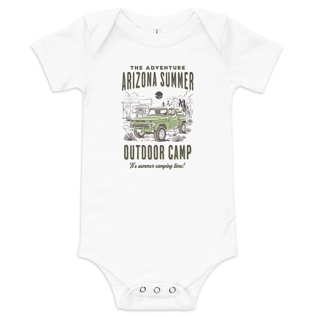 [ID: 308-G100] Arizona Outdoor Camp - Classic Truck Baby Short Sleeve One Piece