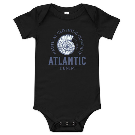 [ID: 308-G113] Atlantic Denim - Nautical Baby Short Sleeve One Piece