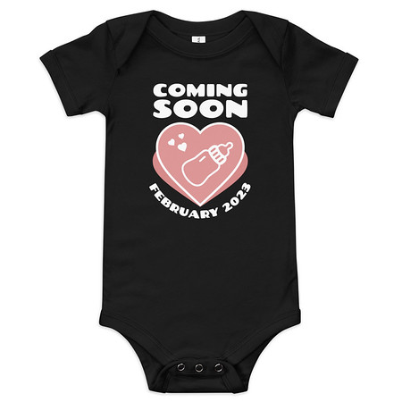 [ID: 308-G121] Baby Announcement - Feeding Bottle Baby Short Sleeve One Piece