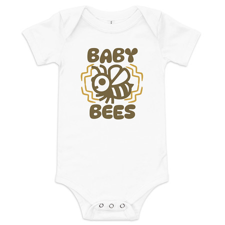 [ID: 308-G122] Baby Bees - Cute Insect Baby Short Sleeve One Piece