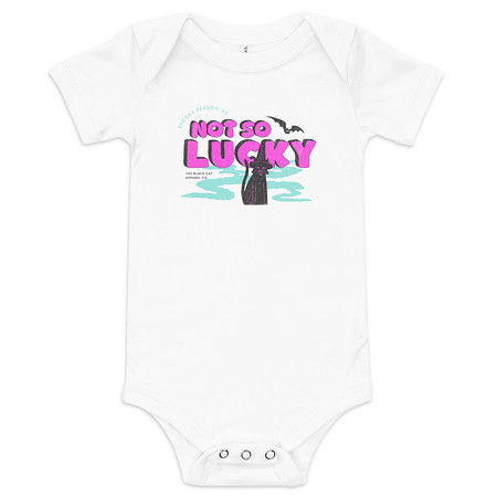 [ID: 308-G127] Bad Luck Kitty - Halloween Baby Short Sleeve One Piece