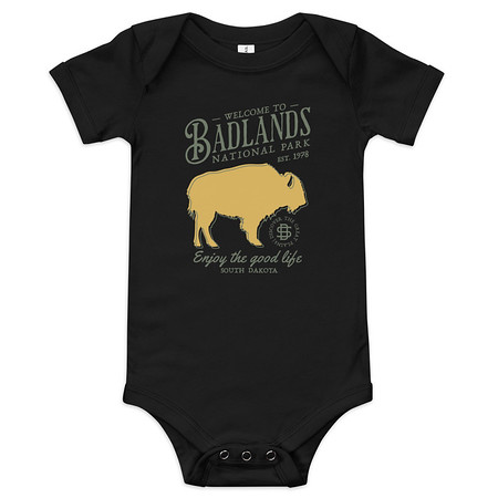 [ID: 308-G131] Badlands National Park - Bison Baby Short Sleeve One Piece