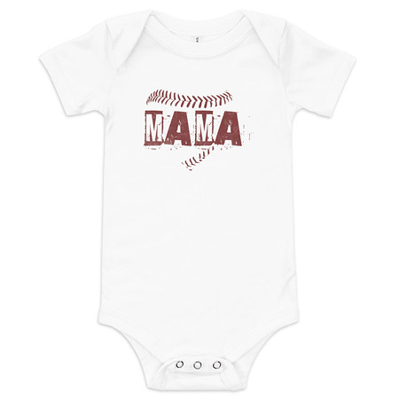 [ID: 308-G142] Baseball MAMA Baby Short Sleeve One Piece