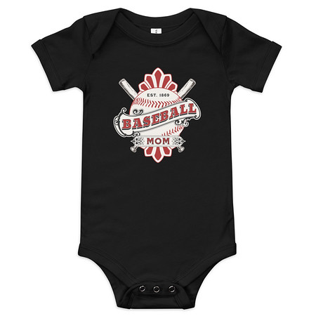 [ID: 308-G144] Baseball Mom Baby Short Sleeve One Piece