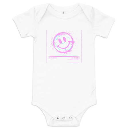 [ID: 308-G155] Be Happy ! Baby Short Sleeve One Piece