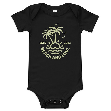 [ID: 308-G161] Beach and Love Baby Short Sleeve One Piece