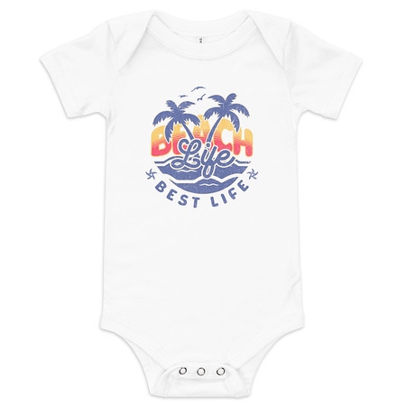 [ID: 308-G168] Beach Life Best Life Baby Short Sleeve One Piece