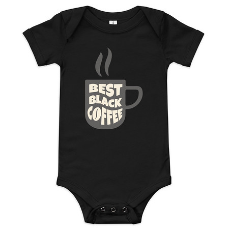 [ID: 308-G185] Best Black Coffee - Hot Cup Baby Short Sleeve One Piece
