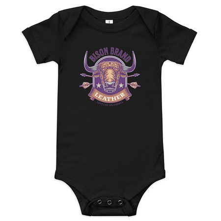 [ID: 308-G211] Bison Brand Leather - Animal Baby Short Sleeve One Piece