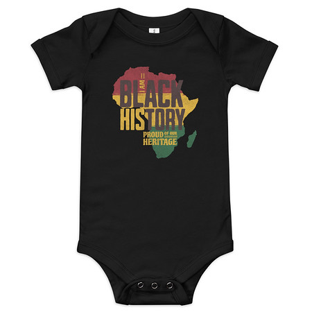 [ID: 308-G217] Black History - Heritage Map Baby Short Sleeve One Piece