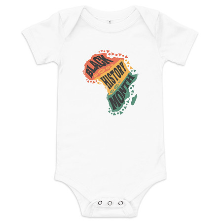 [ID: 308-G222] Black History Month - Tribal History Baby Short Sleeve One Piece