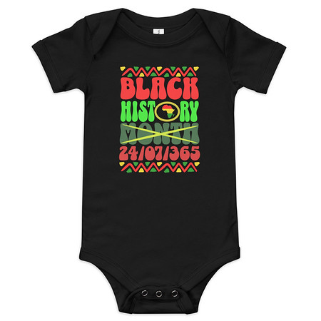 [ID: 308-G223] Black History Month Baby Short Sleeve One Piece