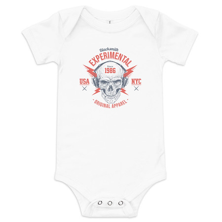 [ID: 308-G231] Blacksmith Experimental - Rock Skull Baby Short Sleeve One Piece