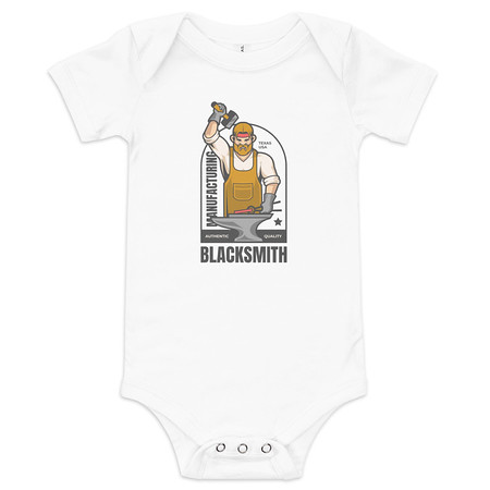 [ID: 308-G232] Blacksmith Workshop - Metalwork Baby Short Sleeve One Piece