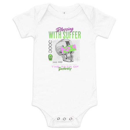 [ID: 308-G235] Blessing With Suffer Baby Short Sleeve One Piece