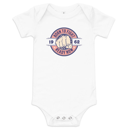 [ID: 308-G265] Born to Fight - Fist Baby Short Sleeve One Piece