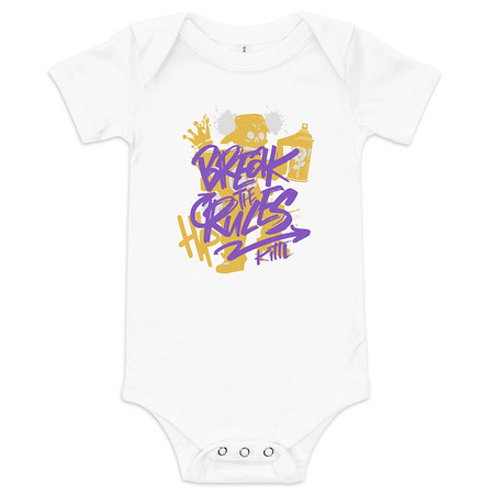[ID: 308-G282] Break the Rules Graffiti - Spray Paint Baby Short Sleeve One Piece