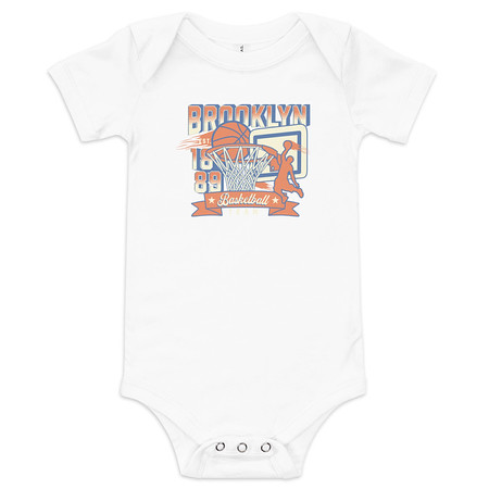 [ID: 308-G290] Brooklyn Basketball Team - Athletic Sports Baby Short Sleeve One Piece