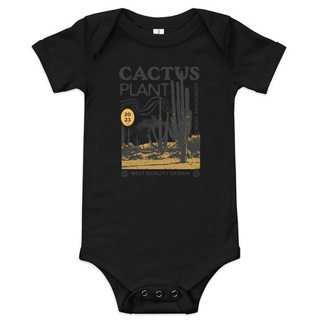 [ID: 308-G304] Cacus Plant - Desert Baby Short Sleeve One Piece