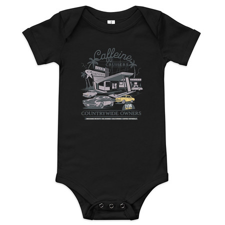[ID: 308-G308] Caffeine Cruisers Baby Short Sleeve One Piece
