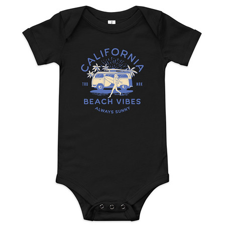 [ID: 308-G314] California Beach Vibes - Retro Camper Van Baby Short Sleeve One Piece