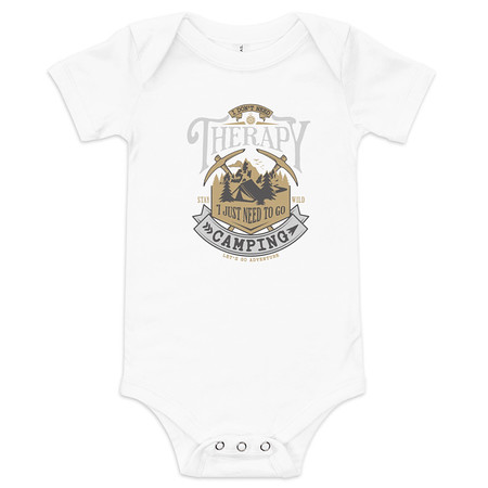 [ID: 308-G325] Camping Emblem Baby Short Sleeve One Piece