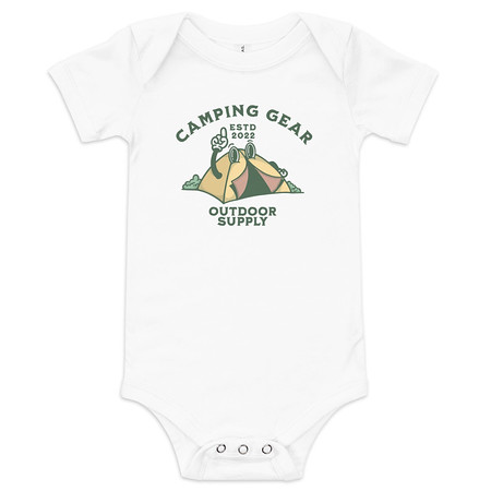 [ID: 308-G326] Camping Gear Baby Short Sleeve One Piece