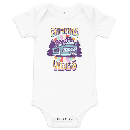 [ID: 308-G327] Camping Vibes Baby Short Sleeve One Piece
