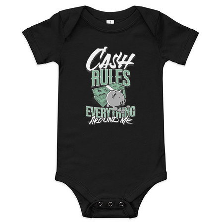 [ID: 308-G336] Cash Rules Baby Short Sleeve One Piece