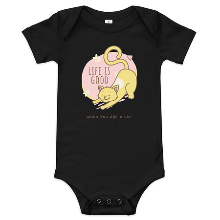 [ID: 308-G338] Cat Life - Humor Baby Short Sleeve One Piece