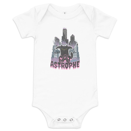 [ID: 308-G340] cat-astrophe Baby Short Sleeve One Piece