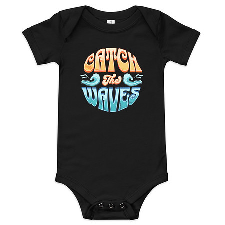 [ID: 308-G343] Catch the Waves - Beach Vibe Baby Short Sleeve One Piece