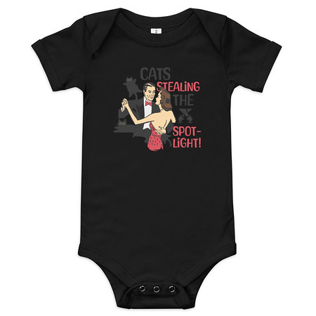[ID: 308-G348] Cats Stealing the Spotlight Baby Short Sleeve One Piece