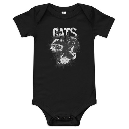 [ID: 308-G349] Cats Baby Short Sleeve One Piece